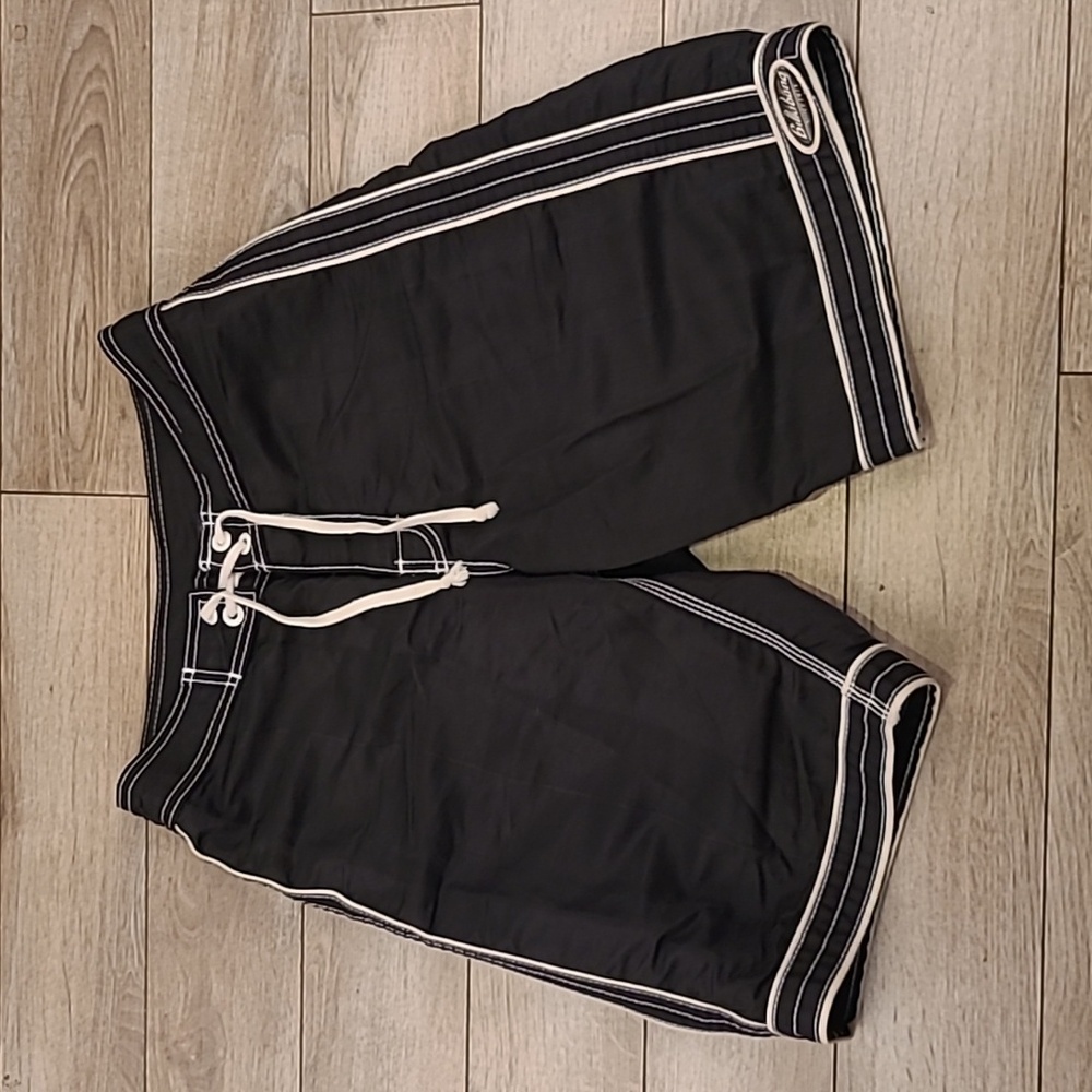 BILLABONG Black White Nylon Sz 28 Mens Board Shorts USA VTG